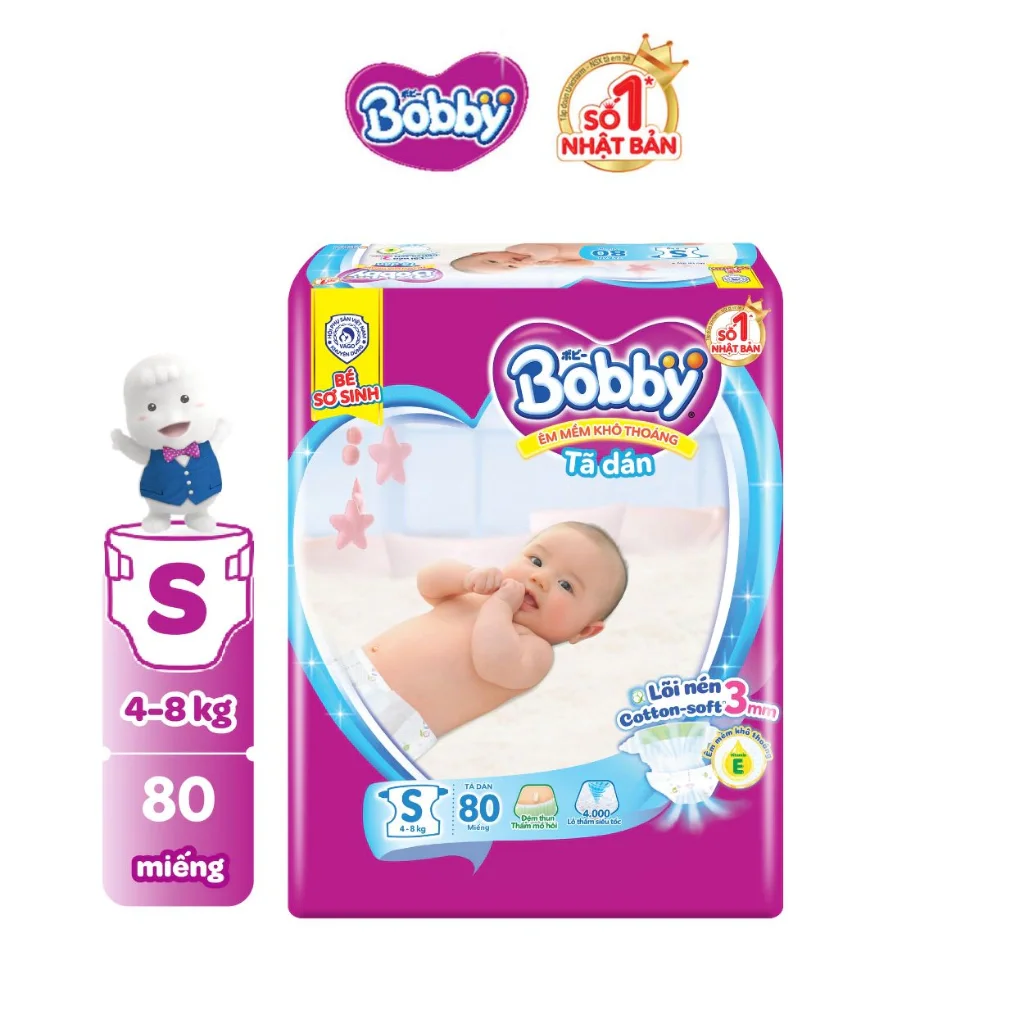 Tã dán sơ sinh Size S 80 miếng