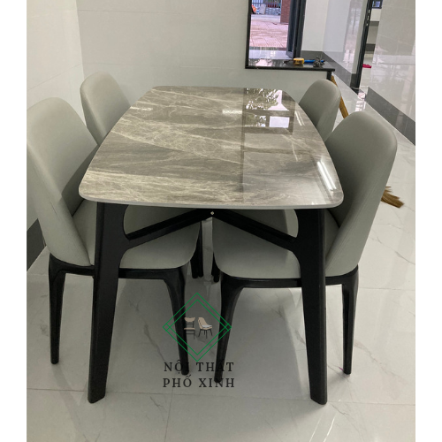 Bộ bàn ăn 4 ghế cao cấp đá ceramic