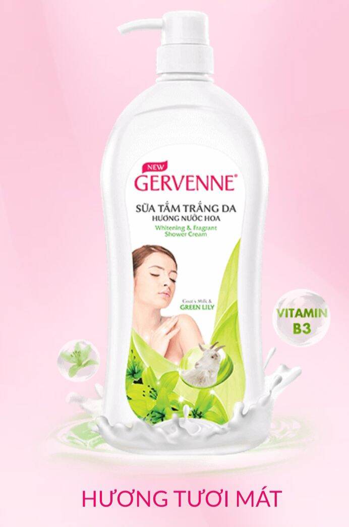 (Sale) Sữa Tắm Trắng Da GERVENNE 900G