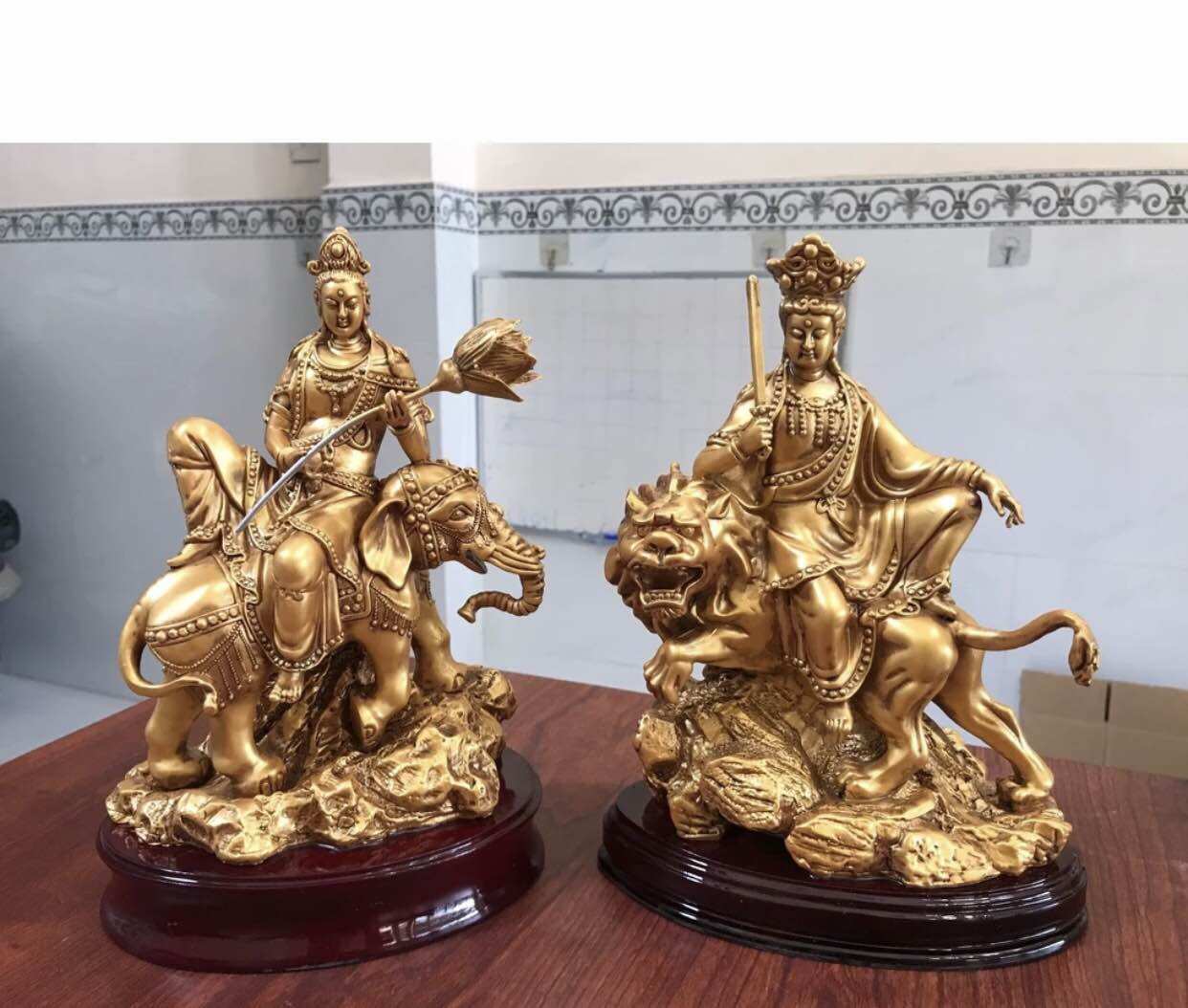 Hai tượng ngài văn thù sư lợi và ngài phổ hiền bồ tát - buddha shop
