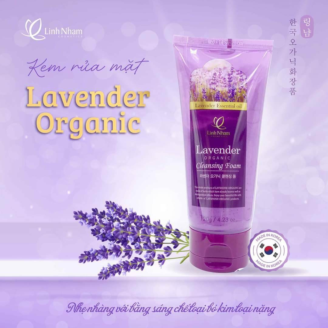 kem rửa mặt lavender organic cao cấp