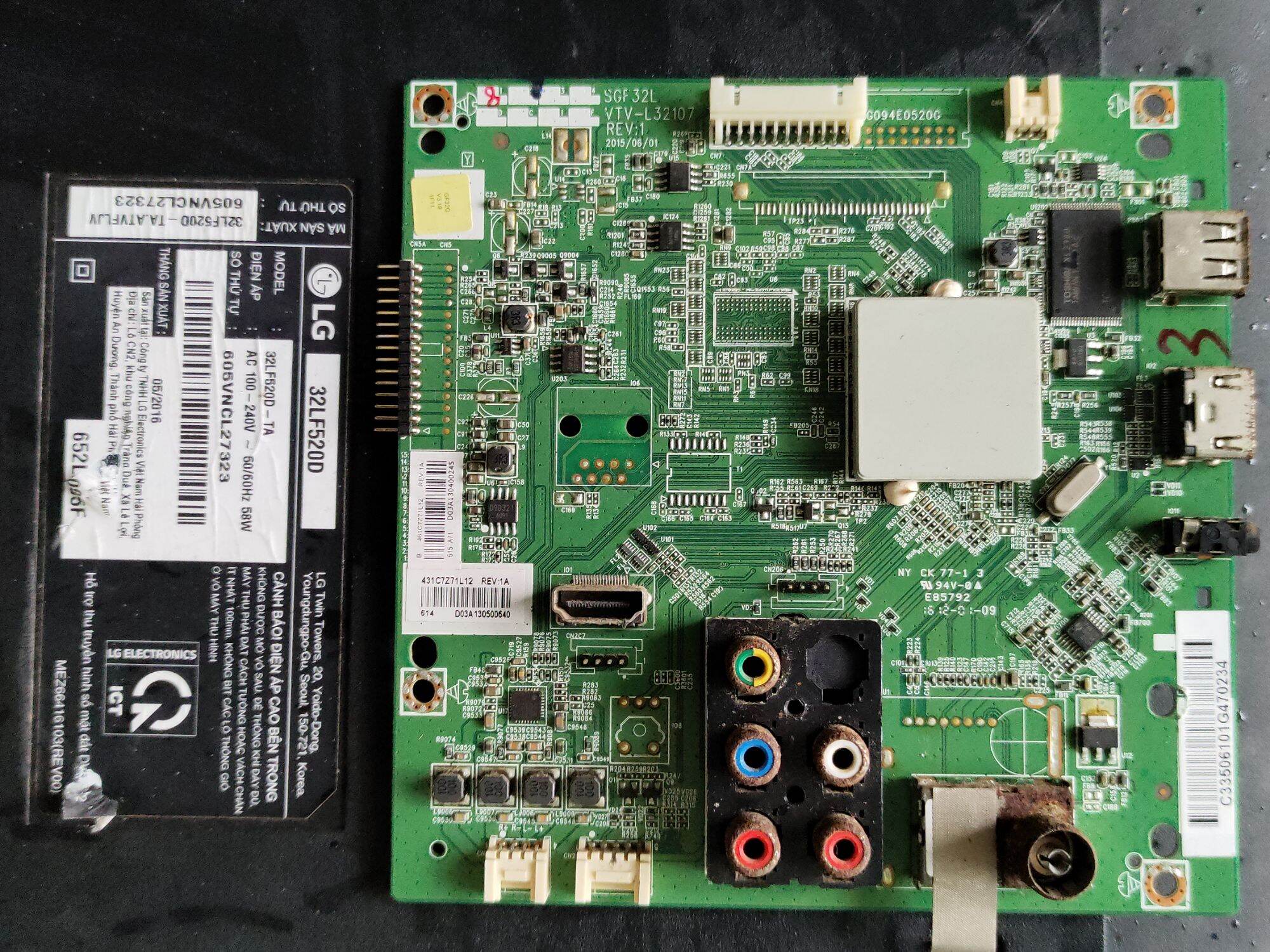 Board mạch tivi LG 32LF520D