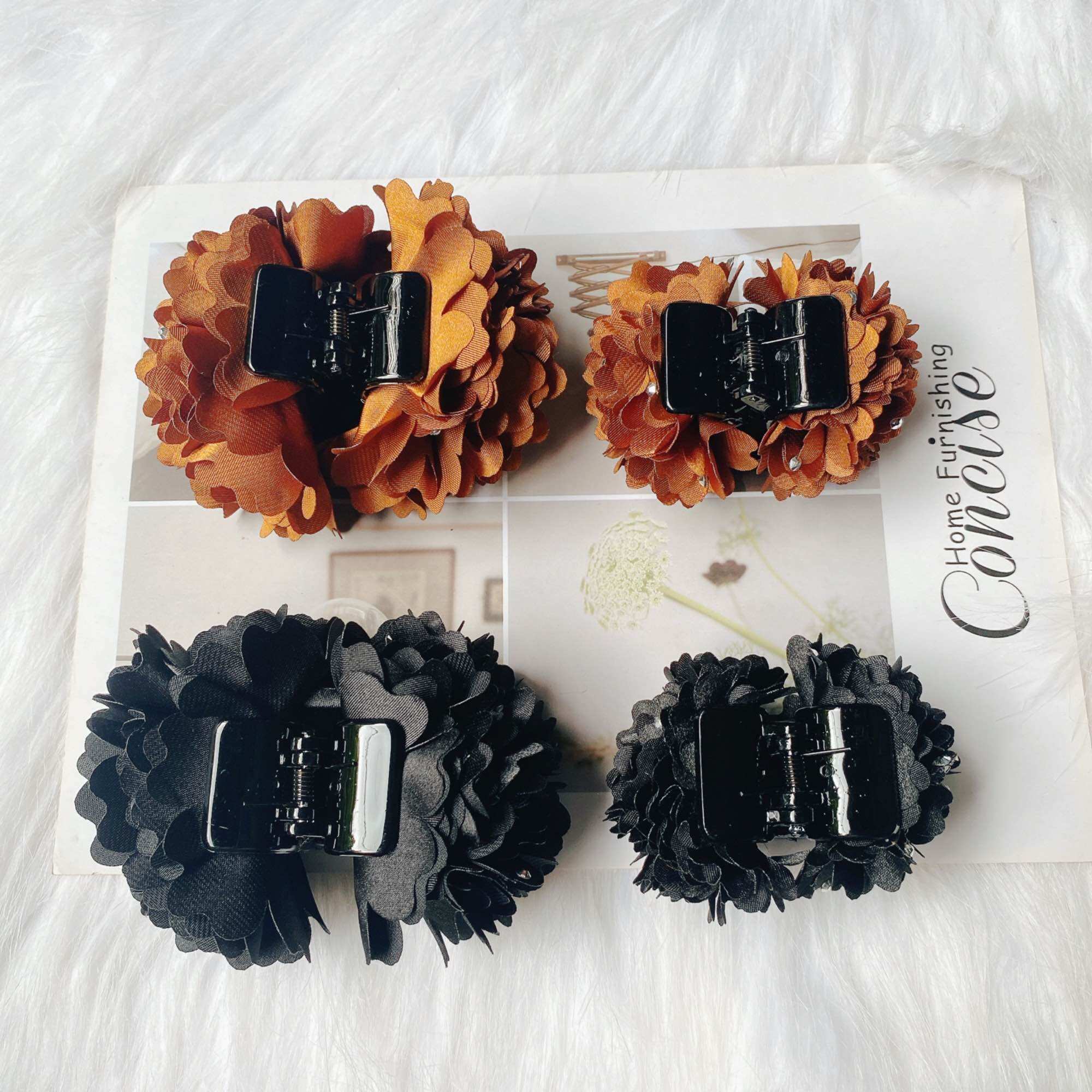 Size đại_Kẹp tóc gắp tóc hoa hồng handmade cực sang cho nữ