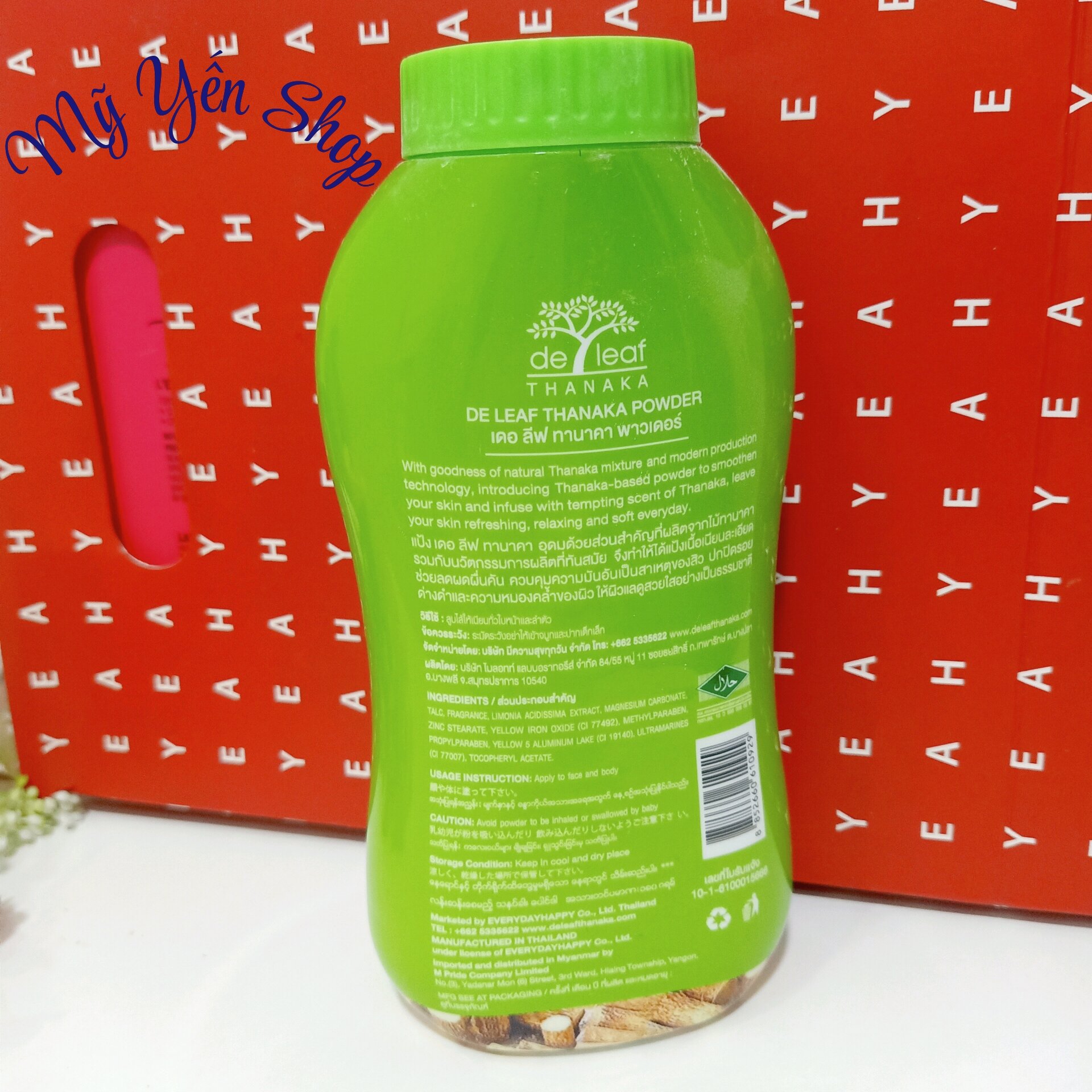 PHẤN LẠNH DƯỠNG DA- KIỂM SOÁT DẦU DE LEAF THANAKA THÁI LAN 80G ( TẶNG 1 NẠ CỪU )