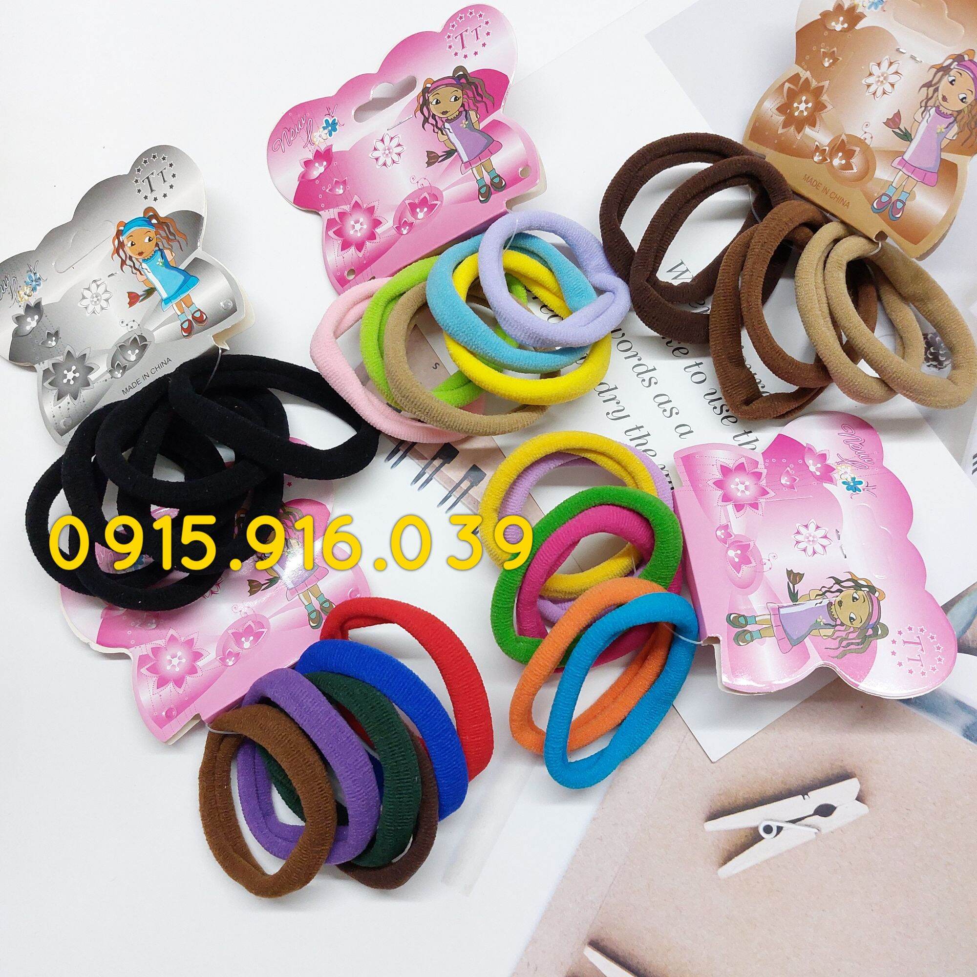 Set 6 Buộc tóc thun nhiều màu, cột tóc nữ surishops
