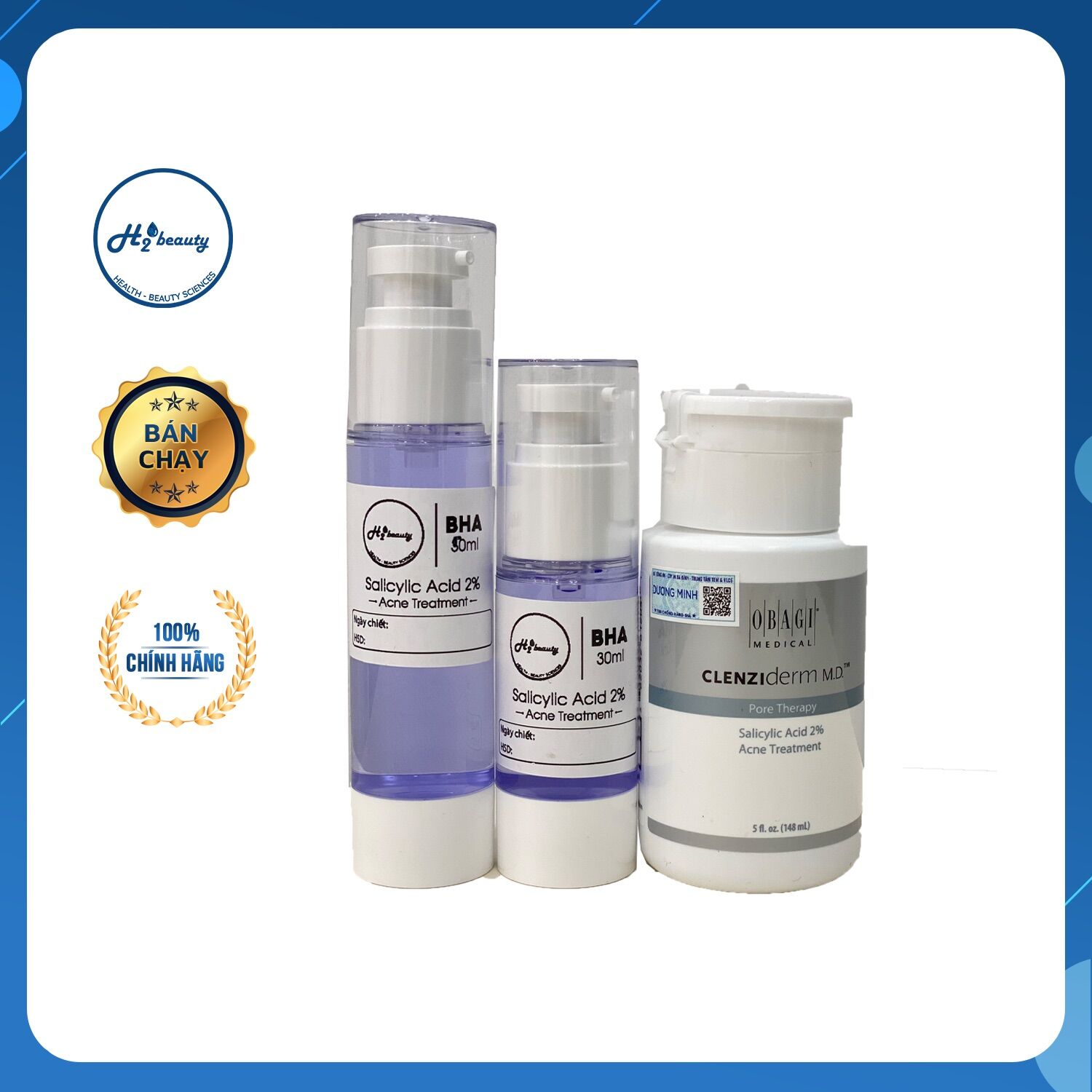 Chiết 30ml - BHA Dung dịch BHA giúp giảm mụn dầu nhờn Clenziderm MD Pore Therapy 30ml