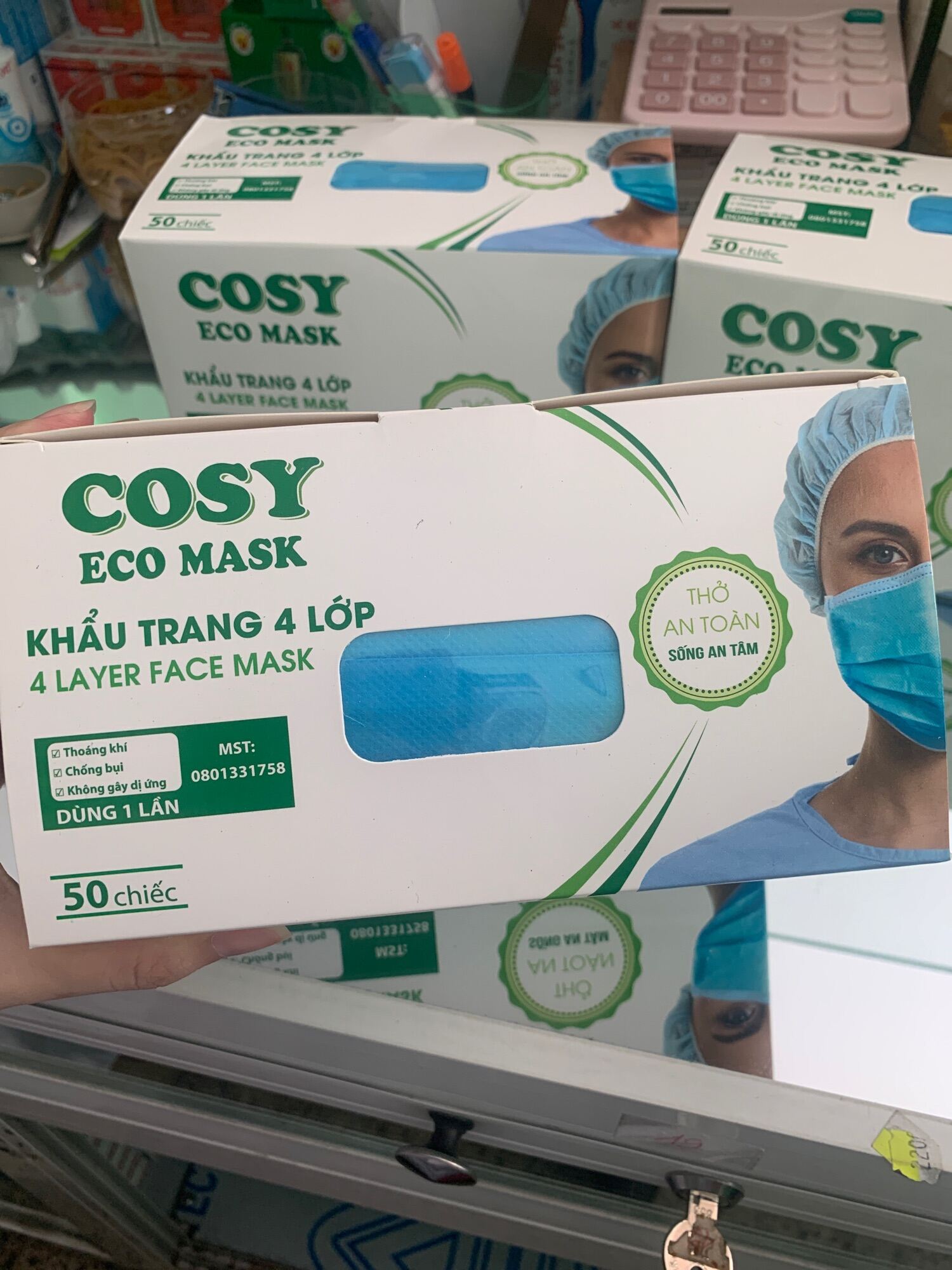 Khẩu trang y tế cosy 4 lớp đủ màu