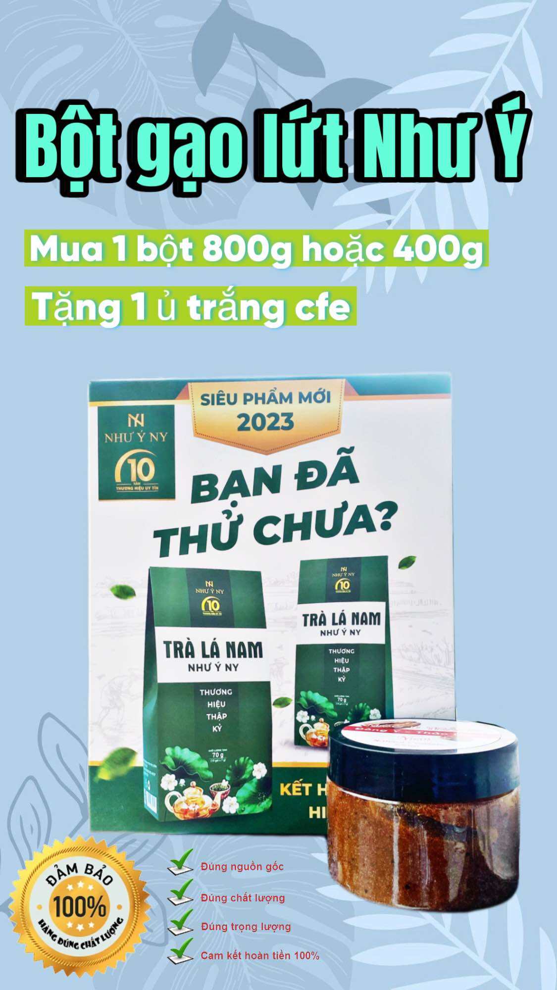 BỘT GẠO LỨT NHƯ Ý NY giảm cân lợi sữa 800g