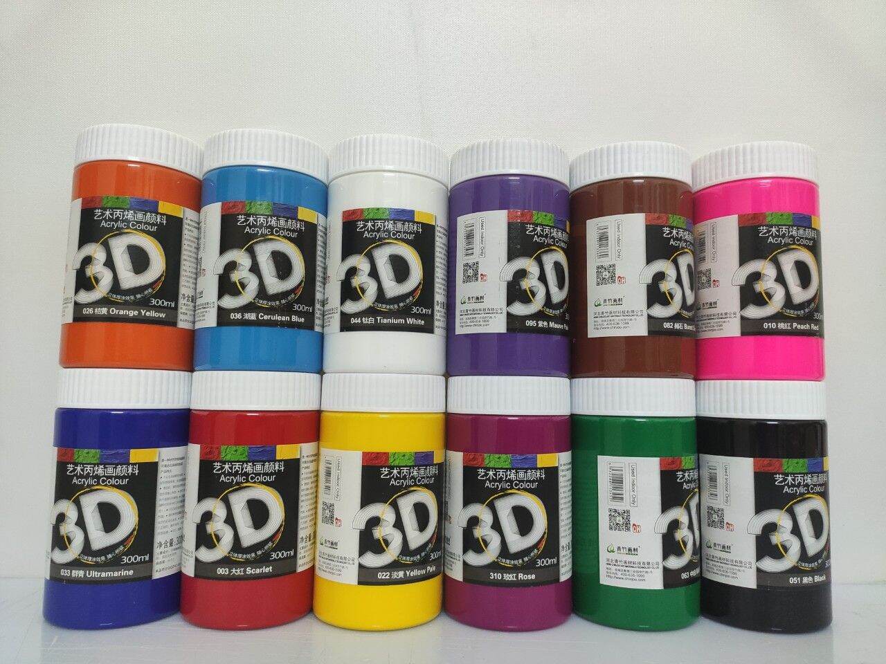 Combo/bộ 12 màu acrylic 3d 300ml