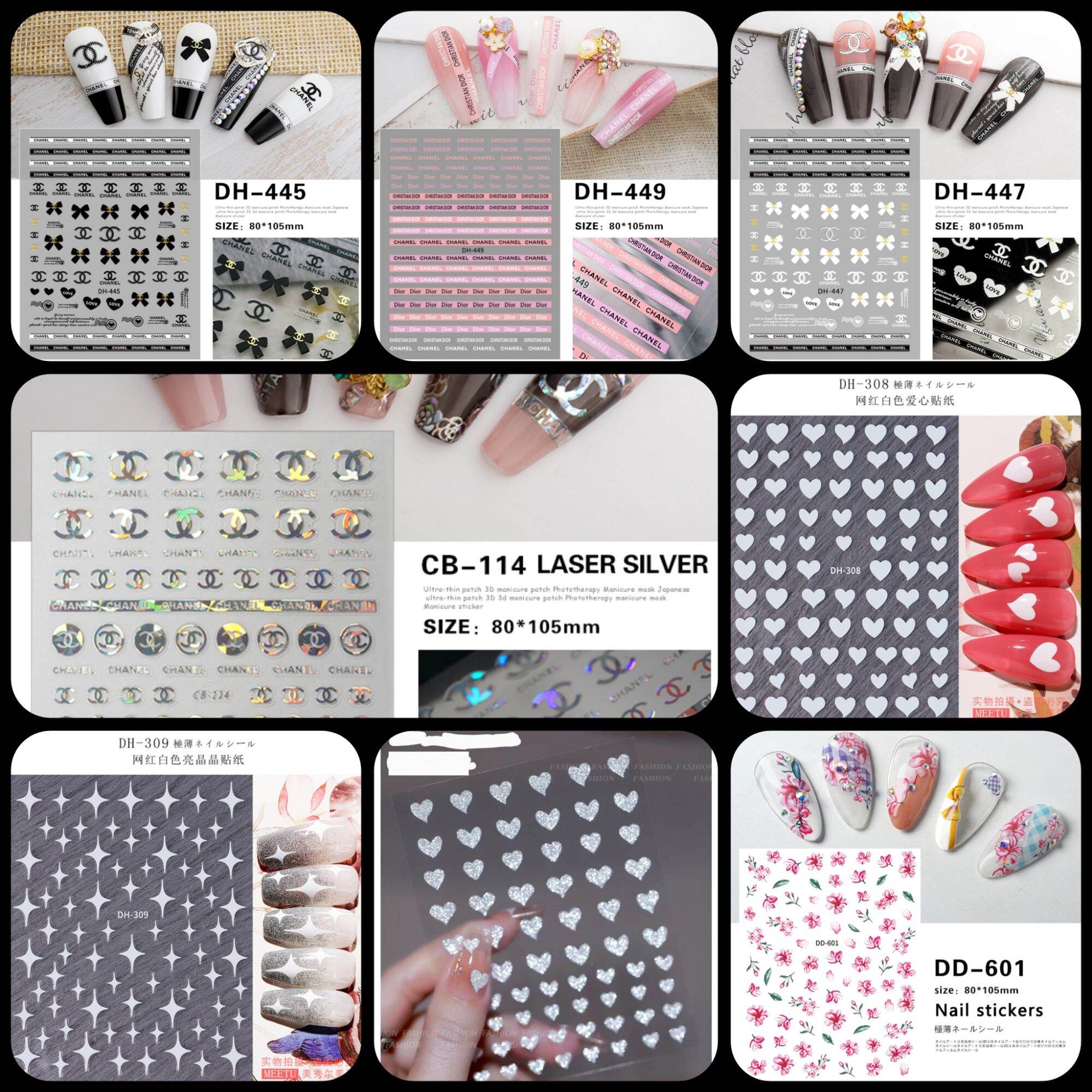 Sticker 3d - sticker thương hiệu ❤️hình dán nail❤️