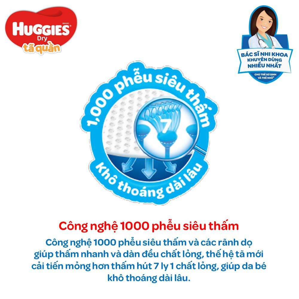 Tã bỉm quần Huggies XL 62 miếng. Date 10/2023