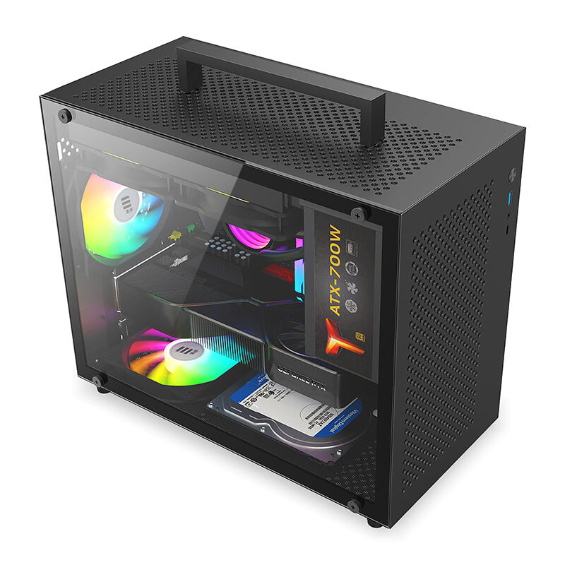 White M-ATX Desktop Case 240mm Water Cooling Side Translucent Hand-carriable Giá 705,000 Đồng*Miễn phí vận chuyển
