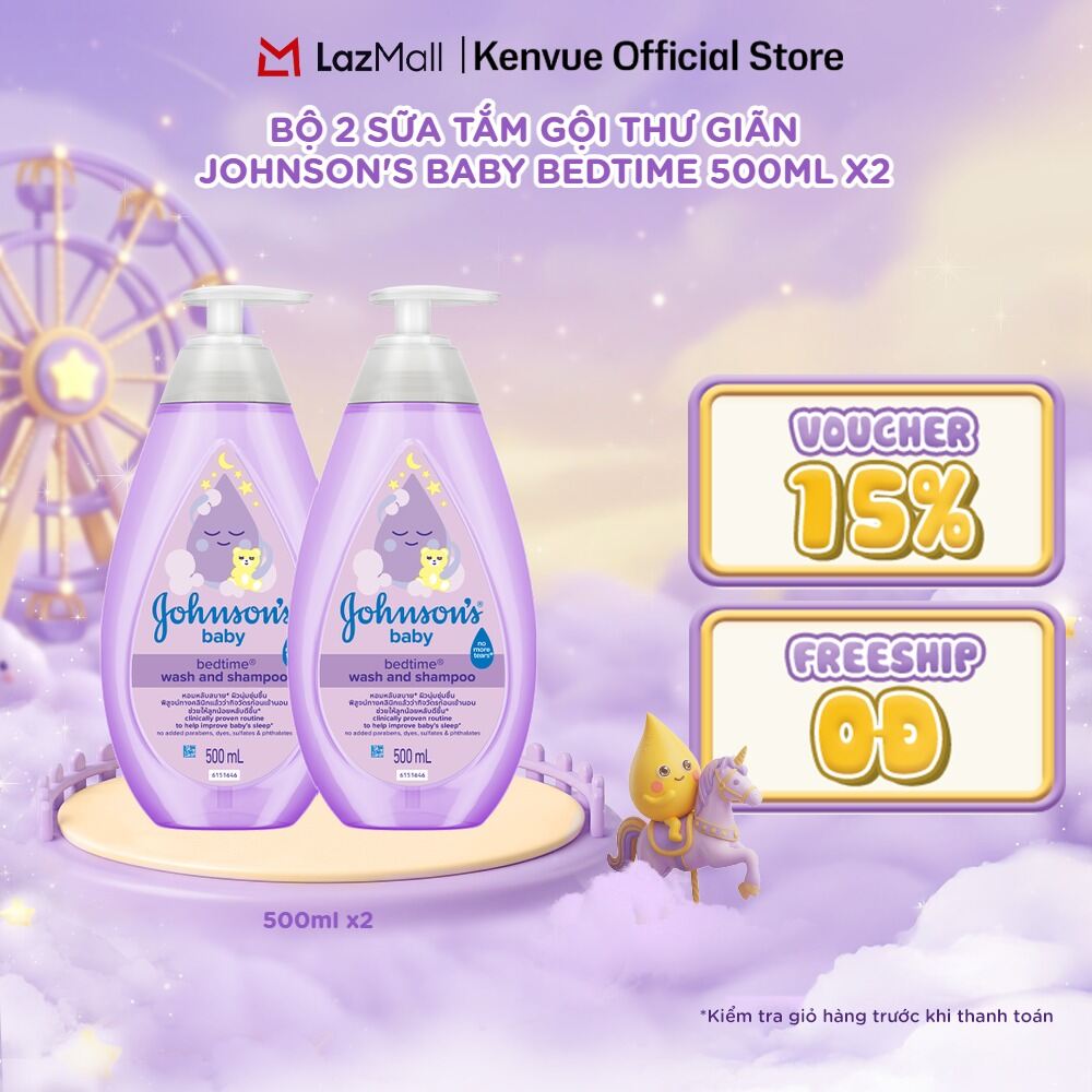Combo 2 Sữa Tắm Gội Thư Giãn Johnson's Baby Bedtime 500mlx2