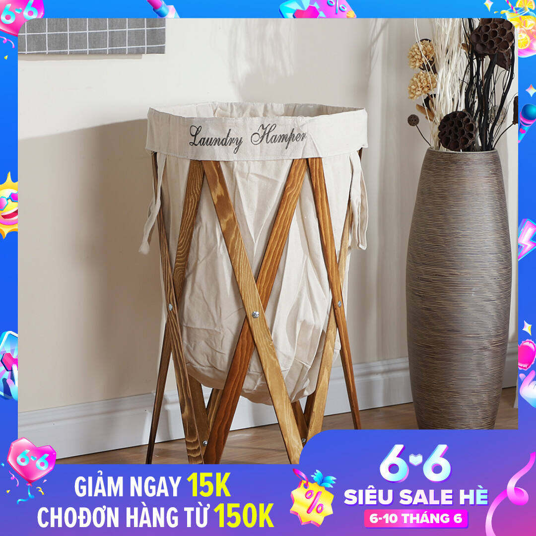 Giỏ Đựng Quần Áo Bẩn Gấp Dân Cư Cỡ Lớn Bắc Âu Giỏ Đựng Quần Áo Phòng Tắm Phong Cách Instagram Giỏ Đựng Quần Áo Vải Bông Lanh Phòng Ngủ