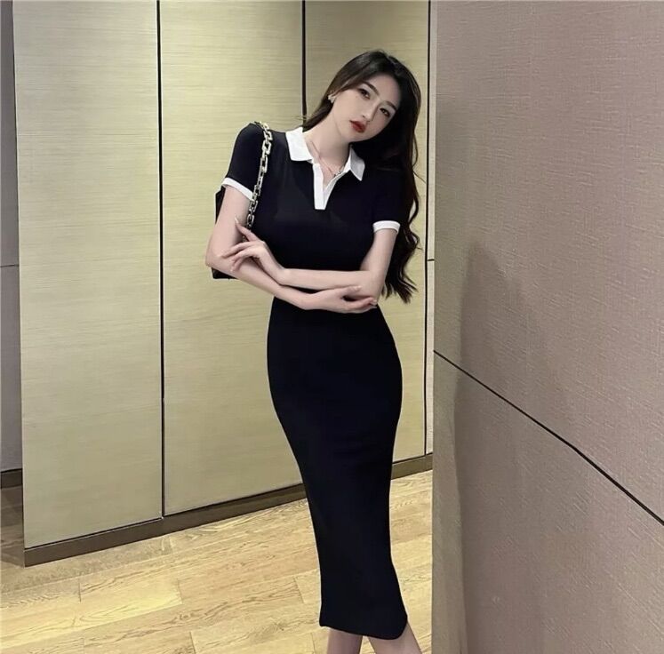 Đầm body cổ bẻ ôm dáng cực sang chảnh