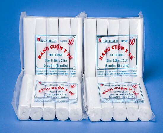 ❤️ [0.09m x 2.m] COMBO 05 CUỘN Băng Cuộn Y Tế 0.09m x 2.m Bảo Thạch bông băng gạc cuộn 0.09 x 2m 0.0