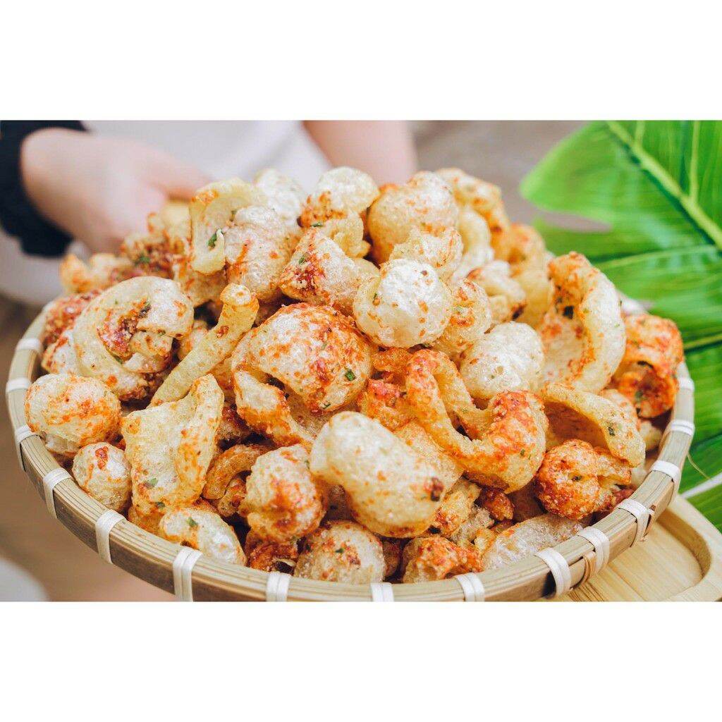 Da heo chiên giòn cháy tỏi loại 100g