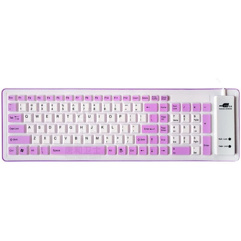 Bàn Phím Mềm Silicon Có Dây Chống Nước USB Kiểu Để Bàn Điện Thoại Học Sinh Có Thể Gấp Gọn Im Lặng Im Lặng Tiện Mang Theo Siêu Mỏng