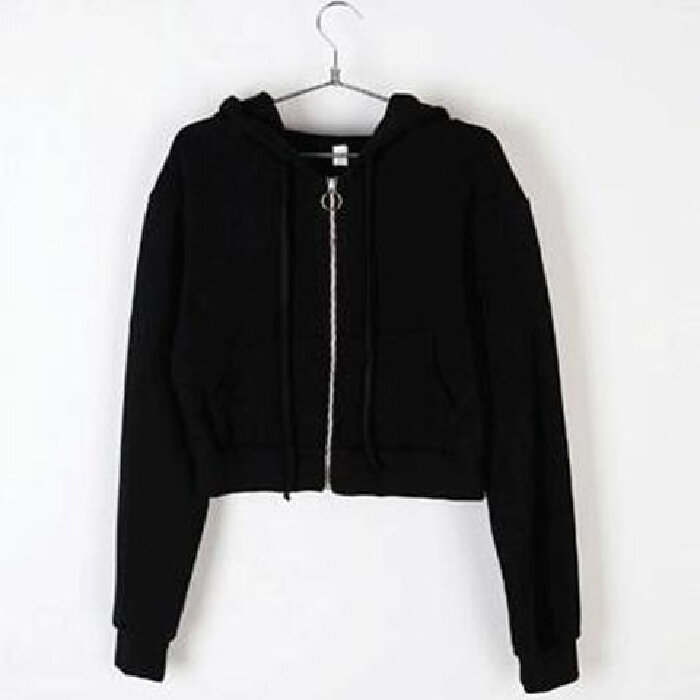 Áo Nỉ Ngắn Cho Nữ Mùa Xuân Thu Mỏng Rộng Rãi Phong Cách Hàn Quốc Thời Trang Lười Biếng Cardigan Áo K