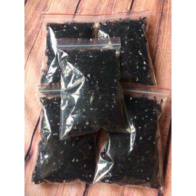Túi zip 100g Thun cột tóc màu đen Bản To