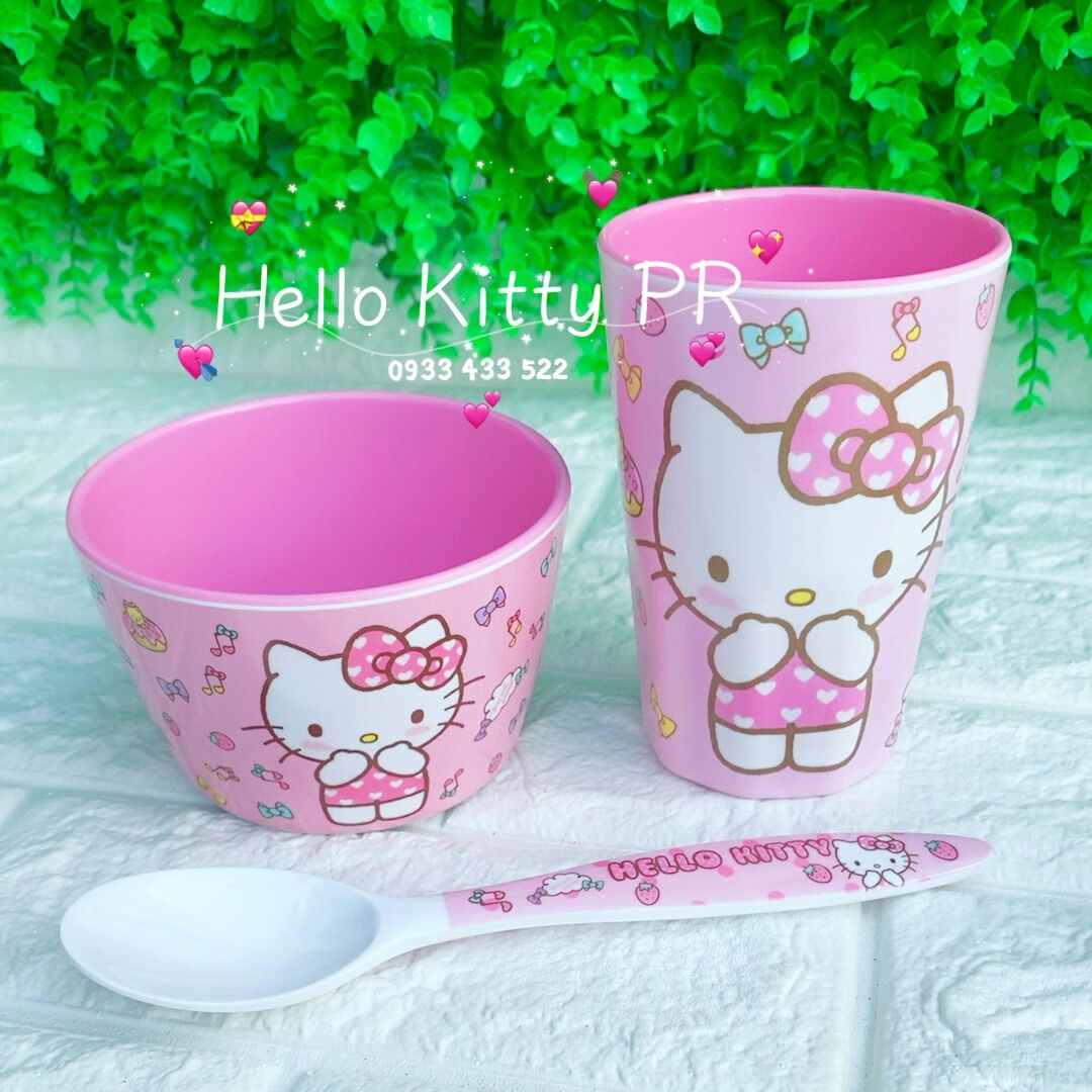 Set combo bàn ăn Hello Kitty
