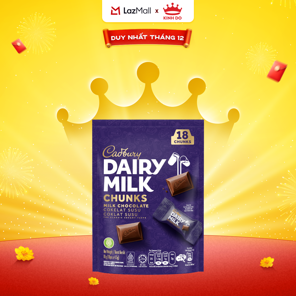 Sôcôla Sữa Cadbury Dairy Milk 81g 
