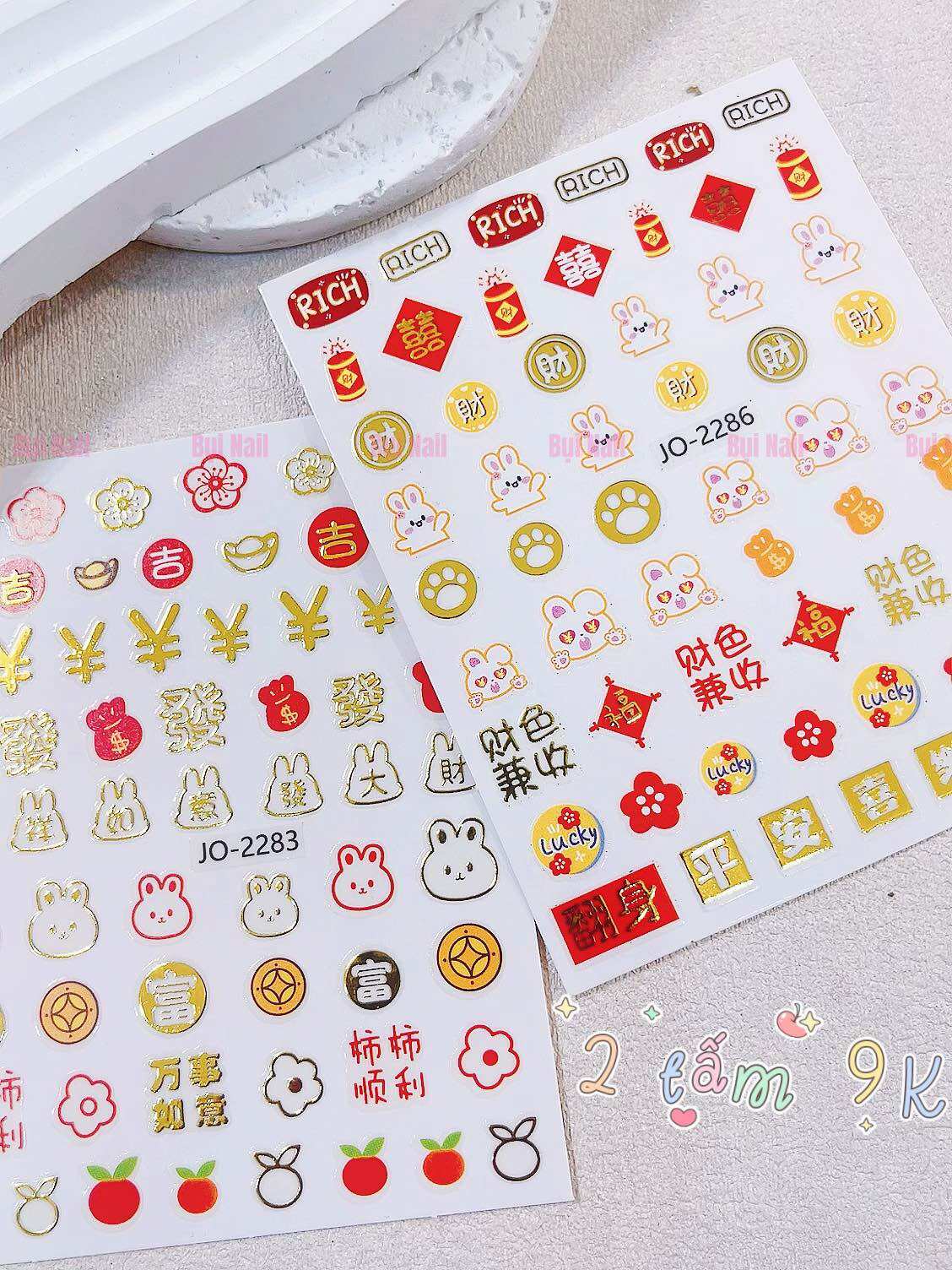 Sticker tết 2 tấm /10k