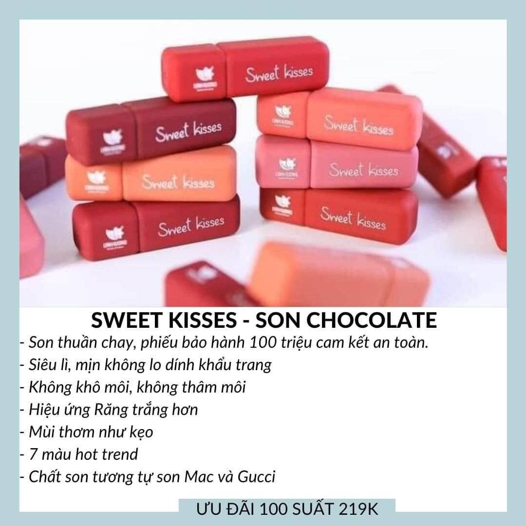 SON KẸO SWEET KISSES HÀN QUỐC ĐỘC QUYỀN LINH HƯƠNG SIÊU LÌ KHÁNG NƯỚC