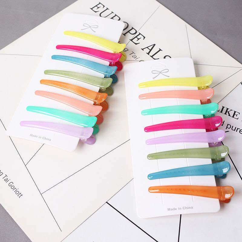 HCM - Kẹp tóc bấm mỏ vịt màu Pastel Hàn quốc