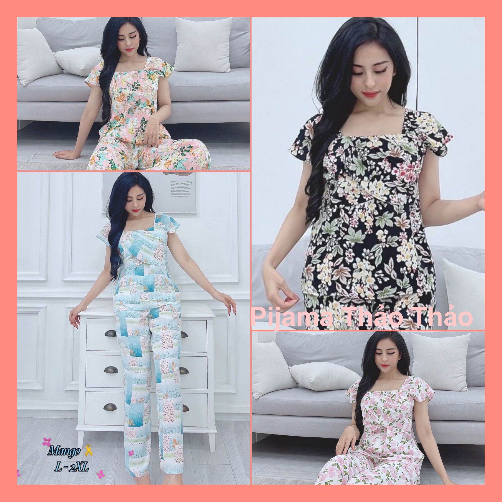 Bộ lụa mango cao cấp quần dài tay cánh tiên mẫu mới siêu xinh hàng có size