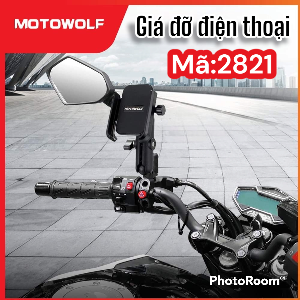 Giá đỡ điện thoại motowolf 2821 quay 360 siêu chắc