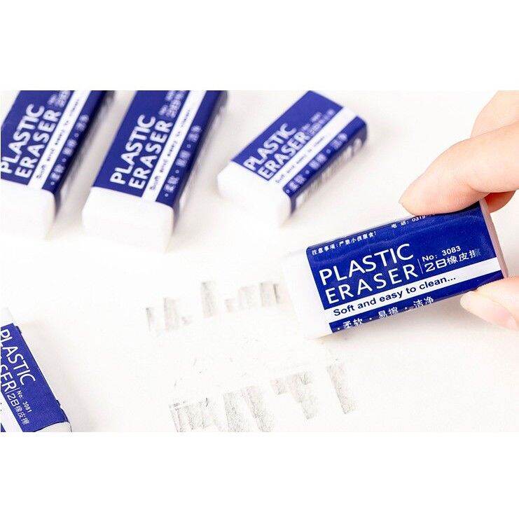 Tẩy 2B mềm màu trắng sạch đẹp, plastic eraser