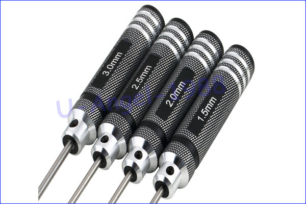 Rc công cụ 4 pcs hex vít điều khiển thiết lập titan mạ cứng 1.5 2.0 2.5 3.0mm tuốc nơ vít cho máy bay trực thăng đồ chơi