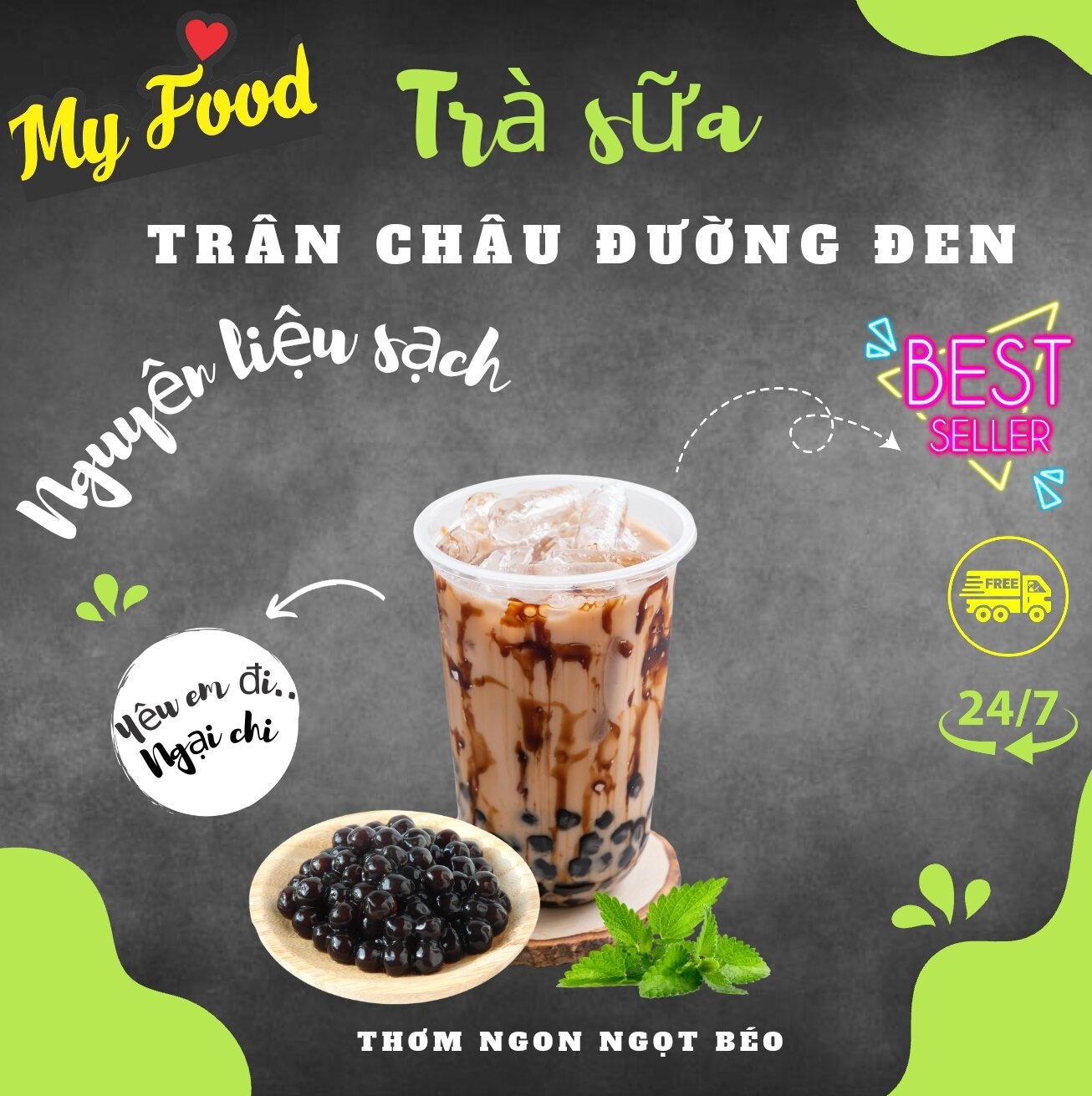 Black Sugar Pearl Milk Tea Set