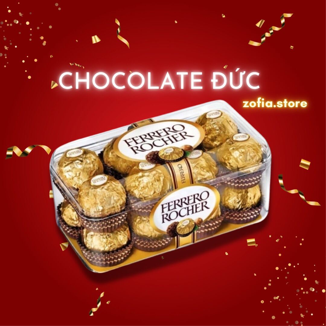 SOCOLA Chocolate Ferrero Rocher Đức 16 viên nhân đậu phộng hạt phỉ