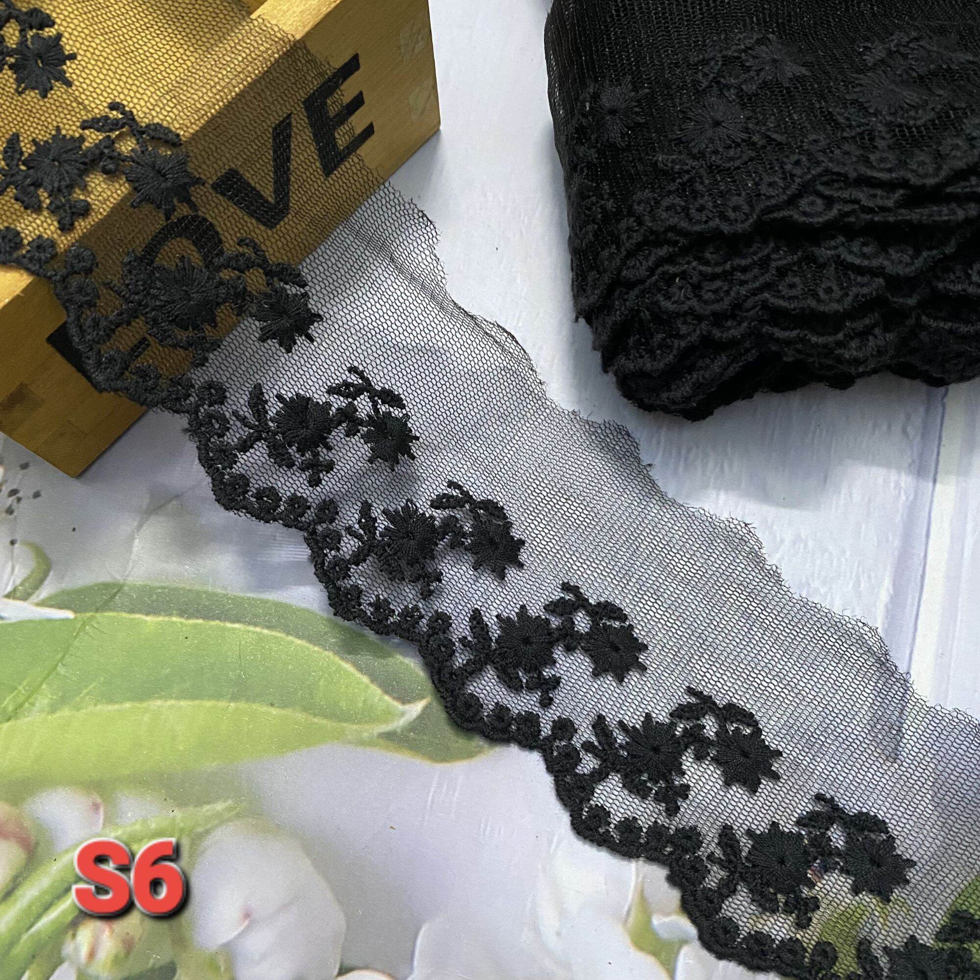 Ren lưới thêu chân ,phụ kiện may vá, bản rộng 5cm.