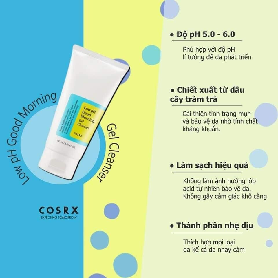 Sữa rửa mặt Cosrx Low pH Good Morning Gel Cleanser