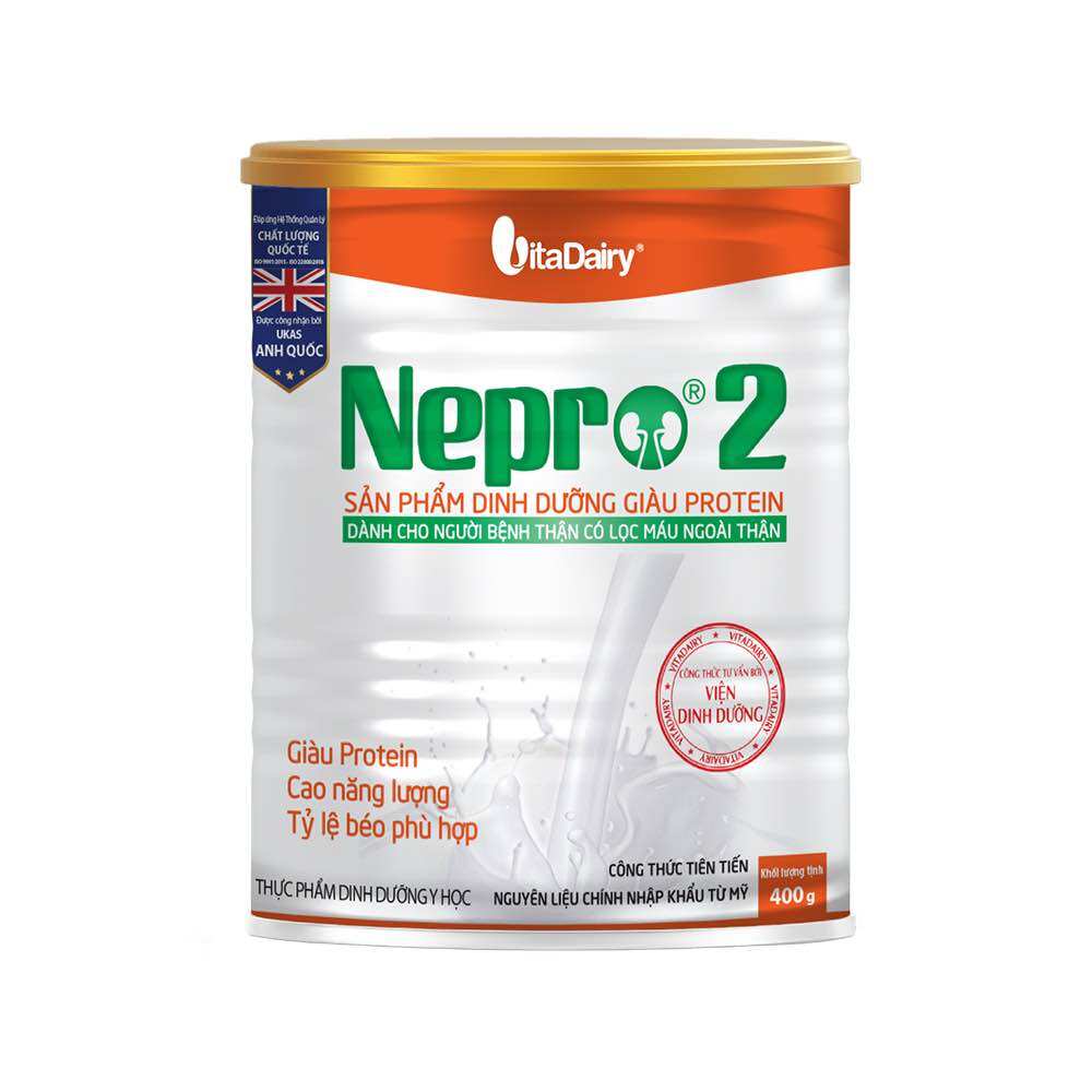 ( Tích Áp Đổi Quà )Combo 2 Lon Sữa 400g Nepro 2 Vitadairy Giàu Protein Dành Cho Người Thận Có Lọc Máu Ngoài Thận