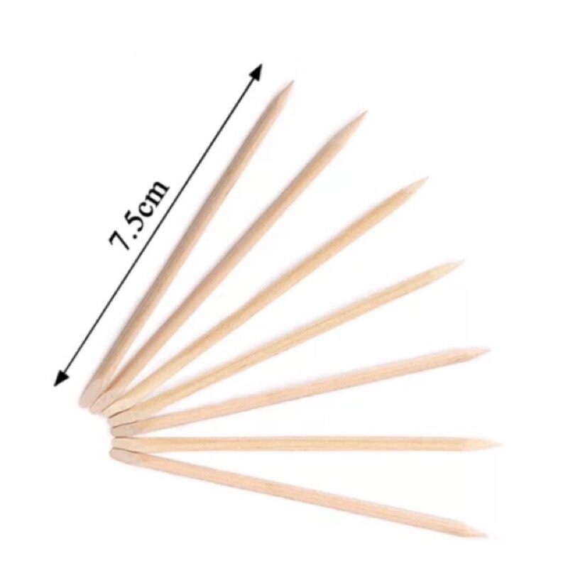 Set 2 que gỗ làm nail box, đẩy da chết, tháo móng