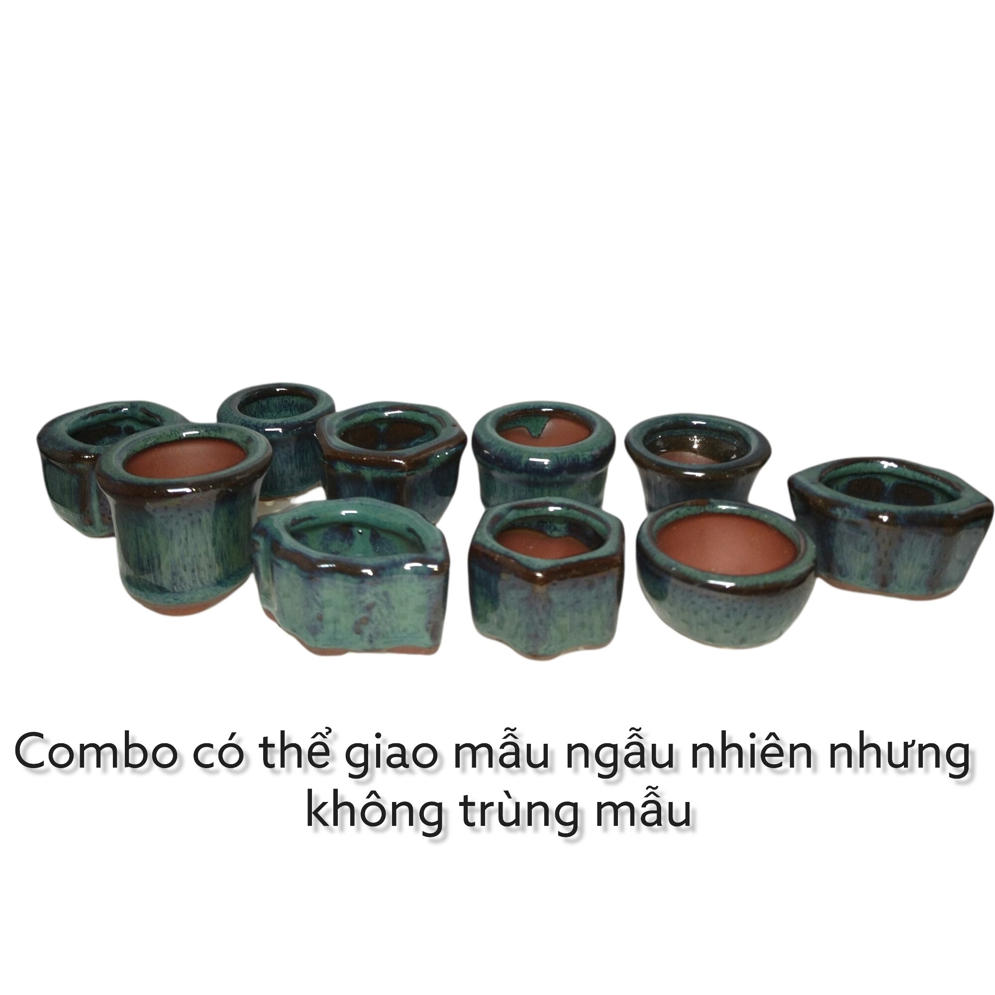 CHẬU BONSAI MINI, COMBO CHẬU SIÊU MINI 10 cái [ có thể thay đổi mẫu tuỳ đợt hàng ]