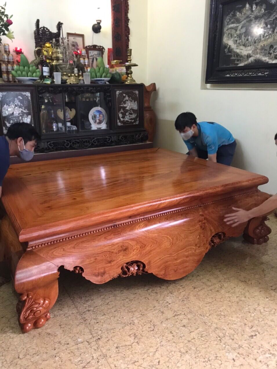 Sập ngồi gỗ hương đá