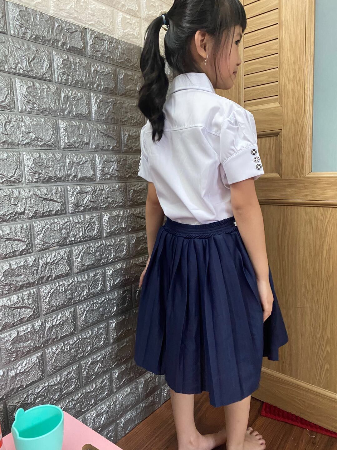 Áo sơ my trắng cho bé gái