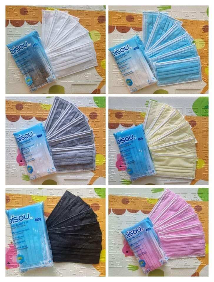 [3_YTE.S] Mask kháng khuẩn 4 lớp Bisou hộp 50cai, chọn màu
