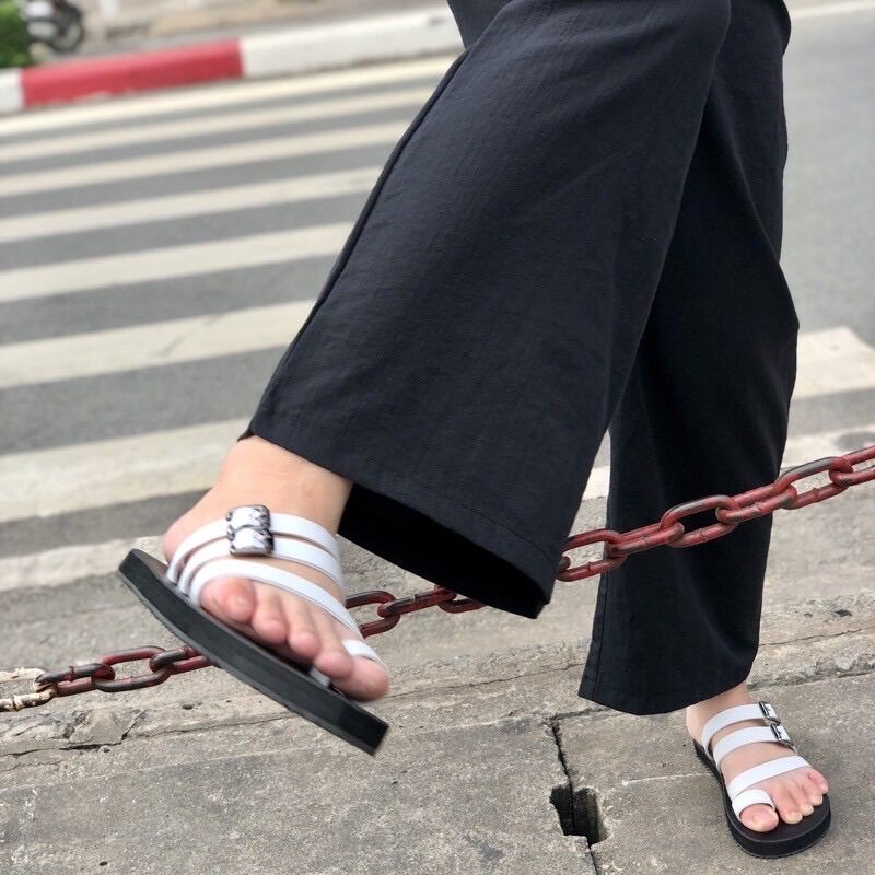 [No.28] Dép sandals quai ngang phối khoen