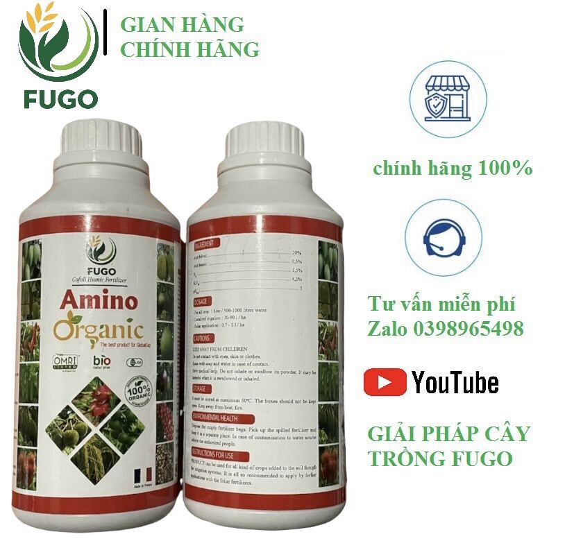 Amino Organic ( 100% Organic)[FUGO] hữu cơ nước Pháp chai 500ml