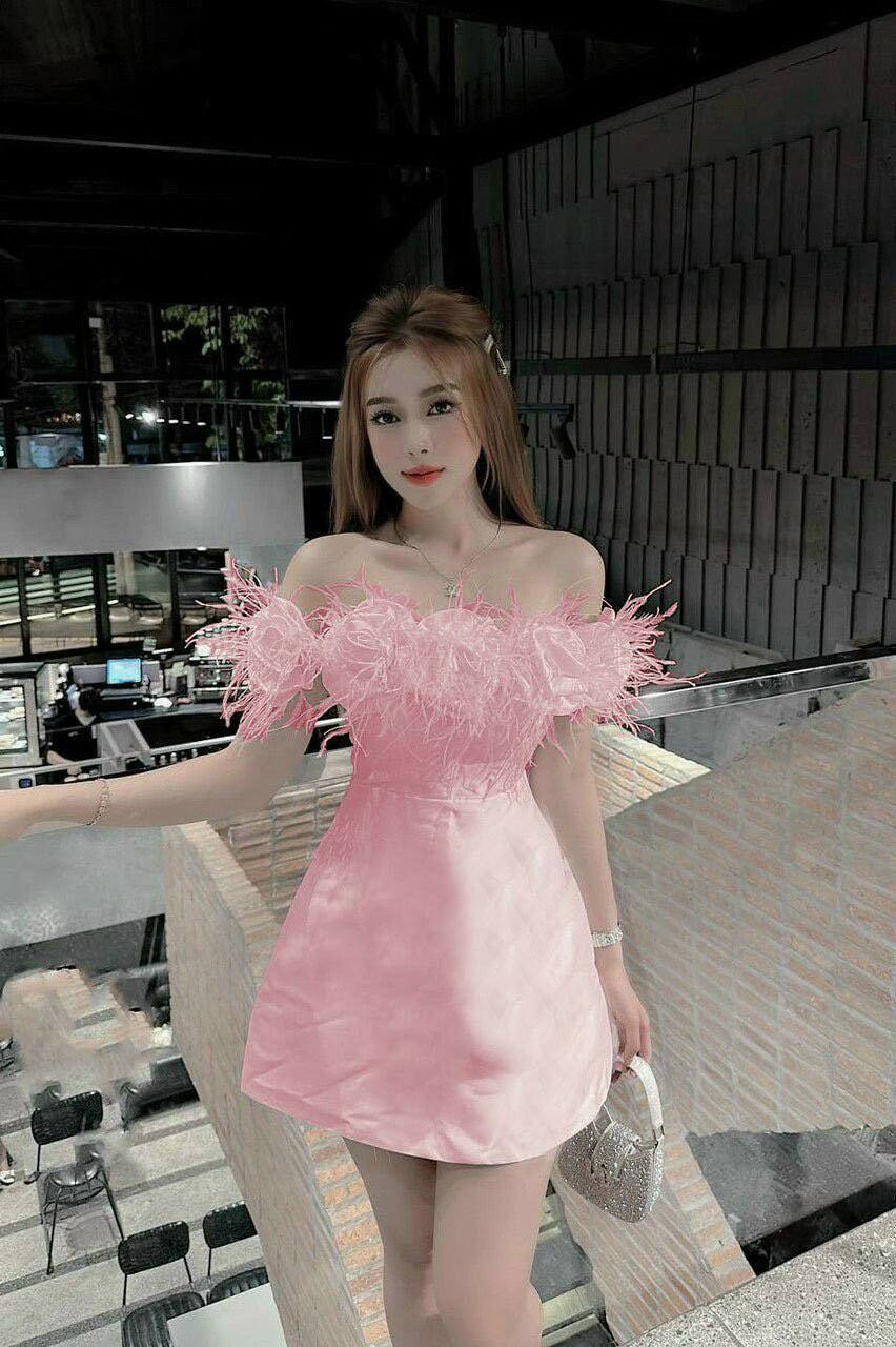 ĐẦM SOẮN  HOA ĐÍNH LÔNG