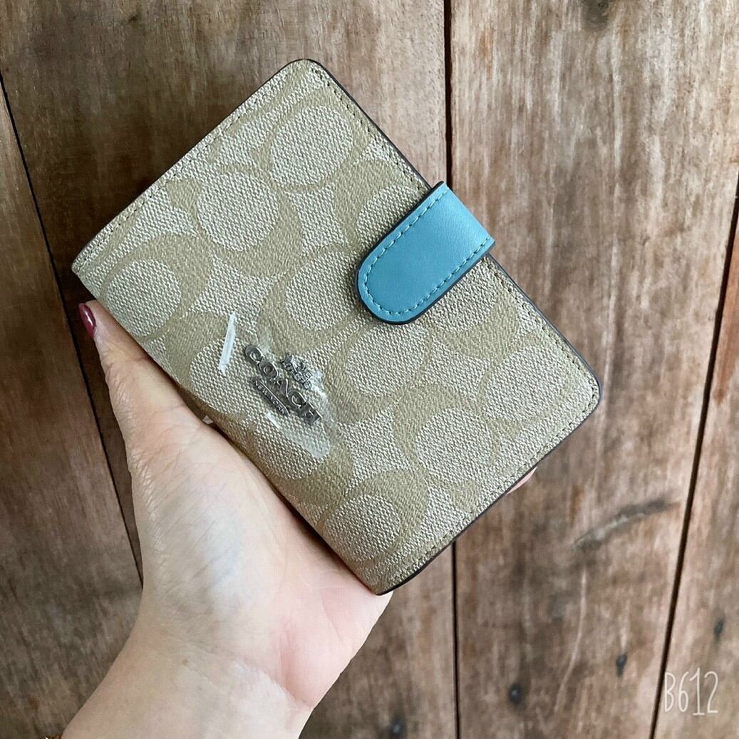 ví coach nữ da thật size trung 14cm Hàng dư xin full box
