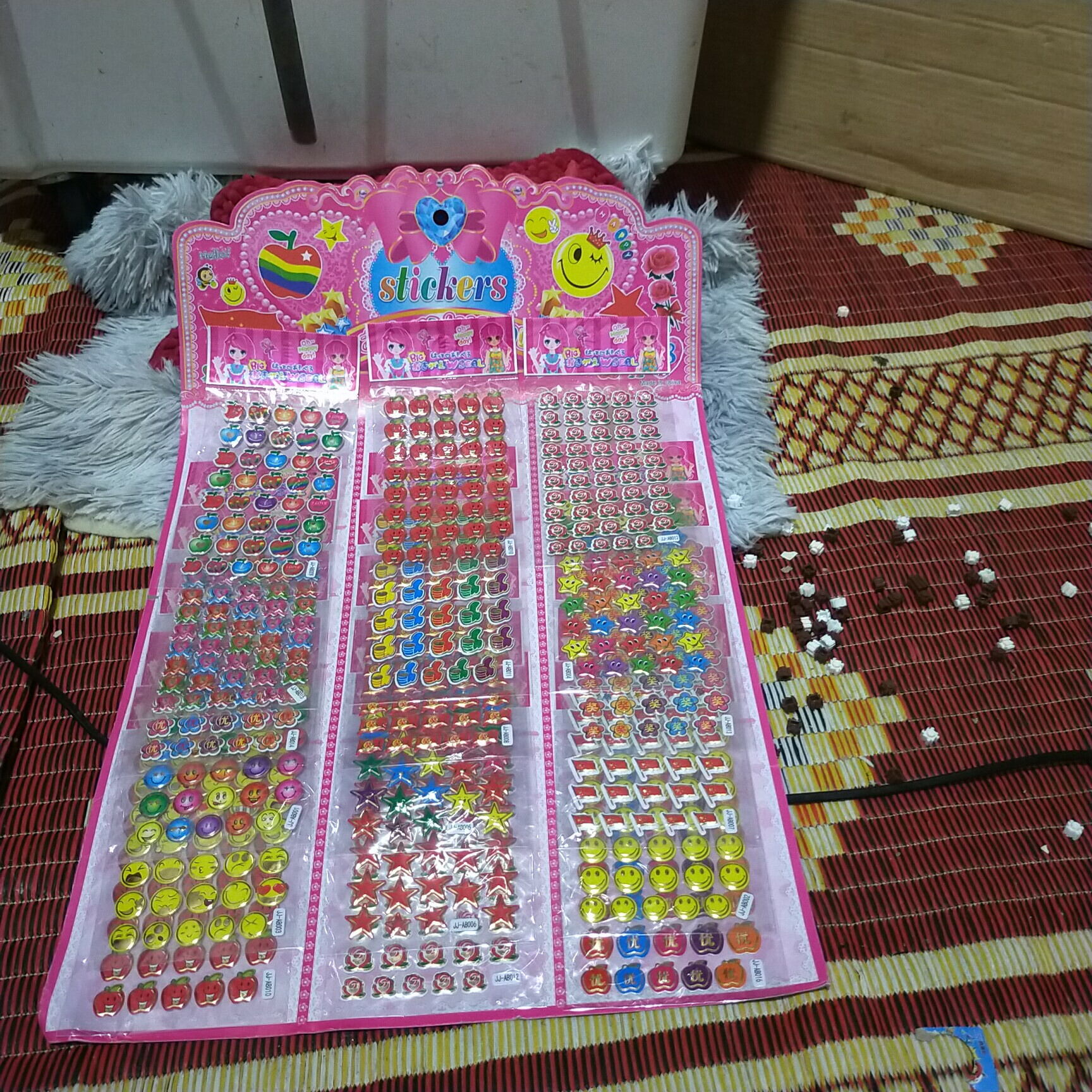 Vỉ 20 tờ dán nổi sticker mẫu đa dạng
