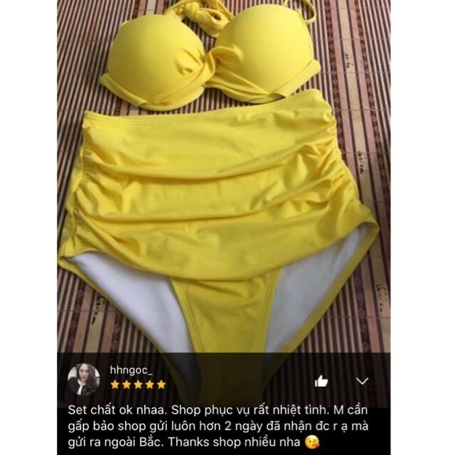 [HCM]Set bikini cạp cao quần nhúng che bụng nhiều màu