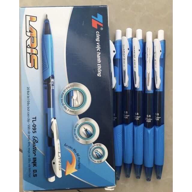Bút bi Thiên Long TL-095 LARIS (hộp 20 cây-MỰC XANH)